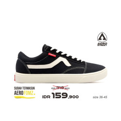Aerostreet 37-44 Massive Low Hitam Natural - Sepatu Sneakers Casual Pria Wanita Aero Street 21AA30